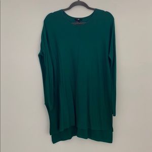H&M FLOWY GREEN TUNIC THIN SWEATER